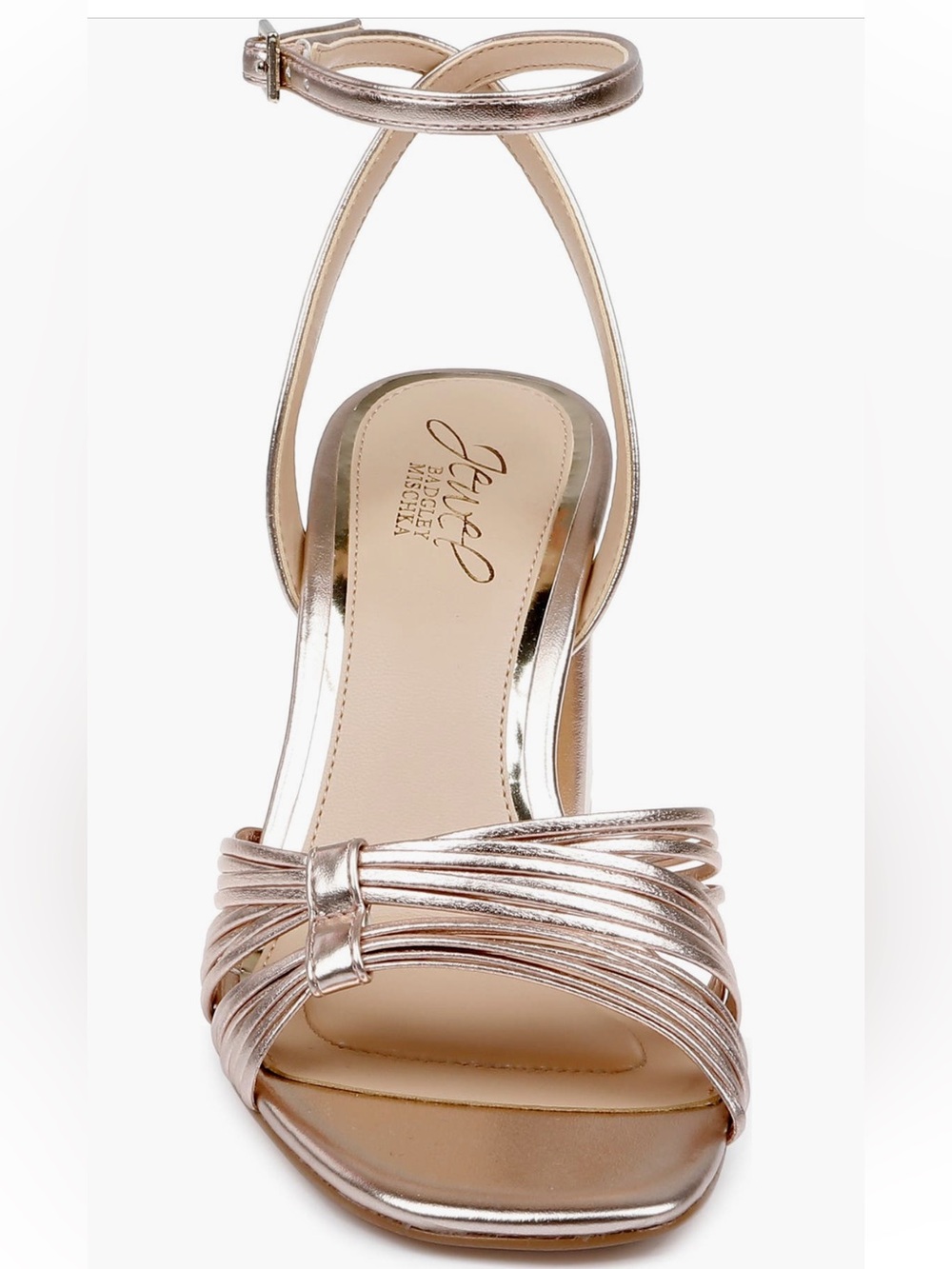 NEW Jewel Badgely Mischka Michelle Ankle Strap Sandal in Rose Gold - Picture 4 of 11